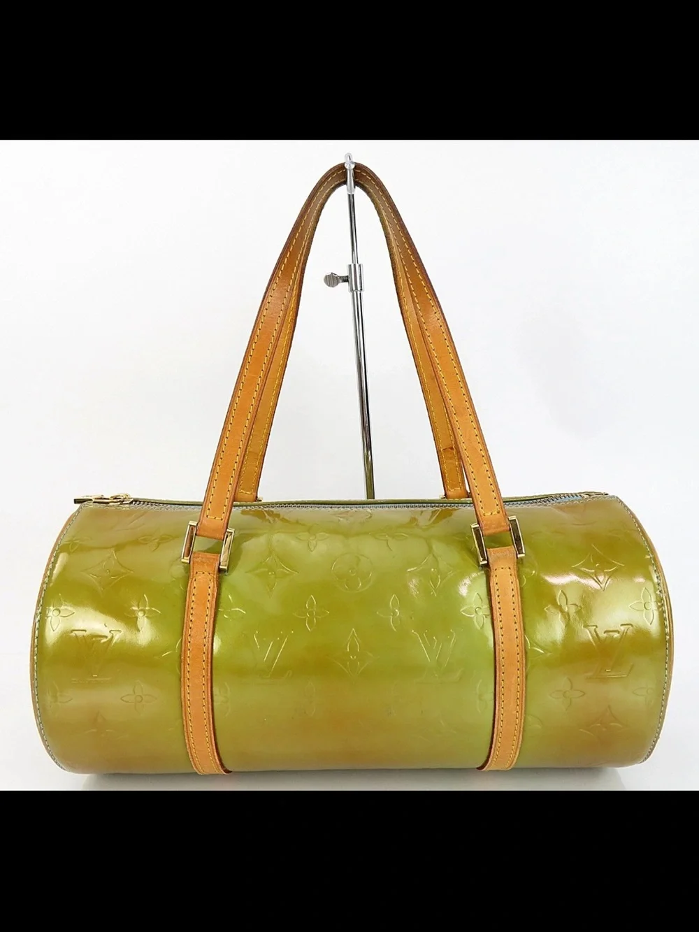Louis Vuitton Lime Green Vernis Papillon Barrel Tote
